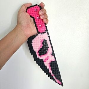 Ghostface Pink Knife Perler Bead Scream Horror Movie Halloween Decoration